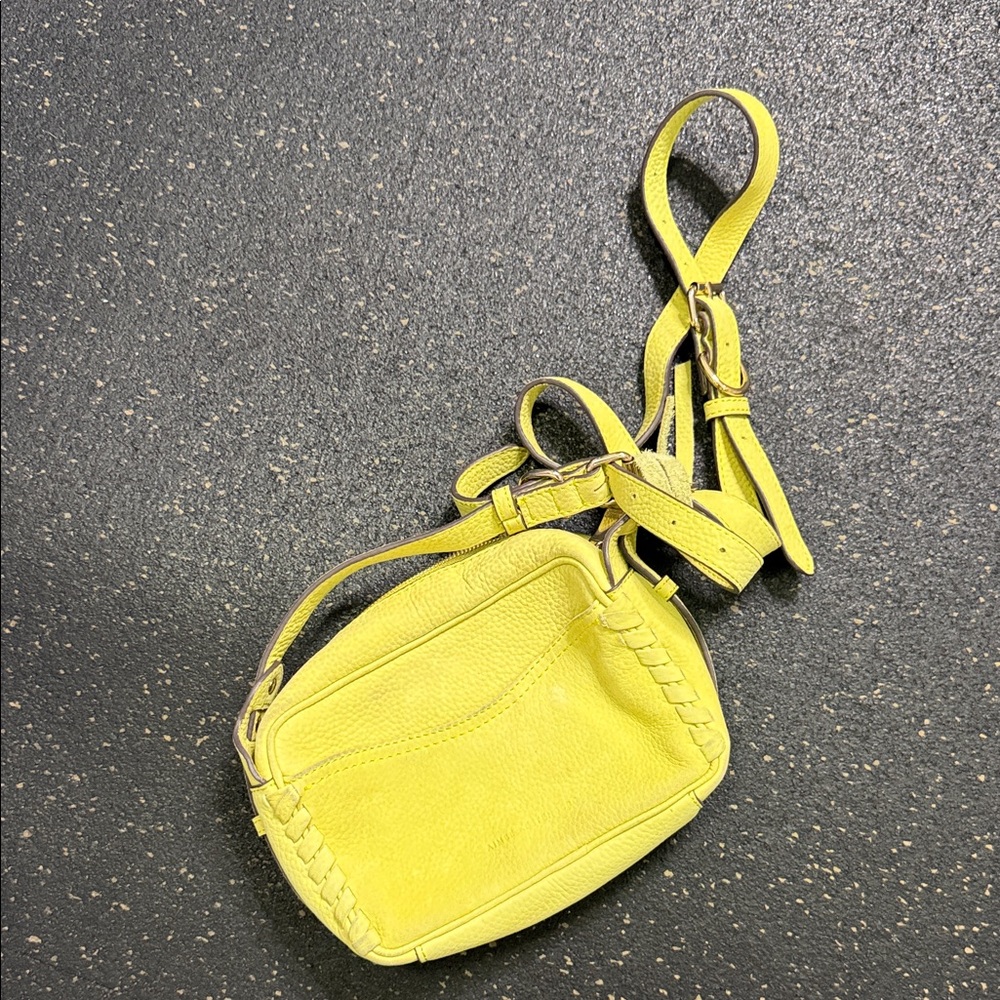 Aimee Kestenberg Lemon Yellow Leather Crossbody Bag